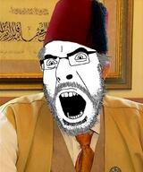 angry arabic_text beard clothes fez glasses grey_hair hair islam kadir_misiroglu open_mouth soyjak suit turk turkiye variant:cobson // 888x1063 // 819.8KB