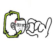 anger_mark concerned cup drinking drinking_straw ear frown glasses hand soyjak variant:classic_soyjak // 488x398 // 101.4KB
