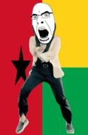 angry animated country dance flag flag:guinea_bissau full_body gangnam_style glasses guinea_bissau irl open_mouth soyjak star stubble variant:cobson // 300x460 // 506.0KB
