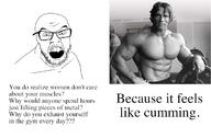 angry buff fit_(4chan) glasses mustache open_mouth soyjak stubble text variant:feraljak // 1208x795 // 159.8KB