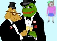 alcohol champagne clothes crying frog froge hanging holding_object janny kolyma open_mouth pepe rope soyjak suit variant:bernd // 894x645 // 161.7KB
