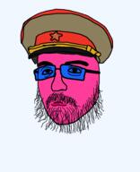 blue_sclera cap closed_mouth clothes communism doll_(user) glasses hammer_and_sickle hat head_only looking_at_you military_cap mustache neutral pink_skin star stubble variant:dolljak // 2139x2633 // 647.5KB