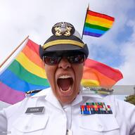 amerimutt badge beaner brown_skin faggot flag:lgbt_pride_flag irl meta:not_a_soyjak military military_uniform open_mouth stock_image united_states watermark // 1023x1023 // 126.6KB