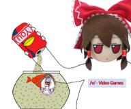 (you) 4chan animal anime arm bloodshot_eyes bowtie brown_hair can crying fish fish_tank fumo glasses hakurei_reimu hand holding_object mustache open_mouth purple_hair red_skin rope soda soyjak sproke stubble suicide tail text tongue touhou tranny v_(4chan) variant:bernd video_game // 1492x1236 // 828.2KB