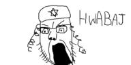 angry clothes glasses hat he_will_always_be_a_gem judaism oekaki open_mouth soyjak star_of_david stubble text variant:cobson // 500x250 // 17.9KB