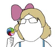 bowtie candy faceless female girl glasses holding_lollipop holding_object lollipop no_face subvariant:soylita subvariant:wholesome_soyjak template variant:gapejak // 1012x861 // 144.6KB