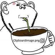 anger_mark angry clipboardimage coffee cup drinking drinking_straw ear hand holding_object mug sip soyjak stubble variant:impish_soyak_ears // 845x850 // 239.7KB