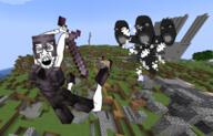 4soyjaks angry armor full_body glasses holding_object holding_sword minecraft open_mouth pixel_art soyjak stubble subvariant:pettygod sword variant:cobson variant:feraljak video_game weapon wither // 1400x900 // 1.4MB
