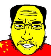 balding china closed_mouth clothes glasses hair mustache soyjak stubble variant:unknown yellow_skin // 559x612 // 10.6KB