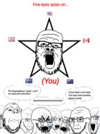 anglo anglosphere angry australia bloodshot_eyes canada comic concerned country crying five_eyes flag frown glasses multiple_soyjaks mustache new_zealand open_mouth soyjak star stubble text thick_eyebrows trinity united_kingdom united_states variant:a24_slowburn_soyjak variant:classic_soyjak variant:cryboy_soyjak variant:gapejak // 1200x1600 // 363.8KB