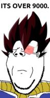 armor closed_eyes closed_mouth clothes dragon_ball dragon_ball_z hair its_over its_over_9000 soyjak stubble subvariant:wholesome_soyjak text variant:gapejak vegeta // 600x1175 // 125.8KB