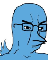 angry animal beak bird blue_skin glasses soyjak twitter variant:chudjak // 640x798 // 22.5KB