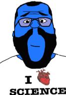 ai_generated beard blue blue_skin calm closed_mouth clothes glasses hair heart i_love open_mouth science smile soyjak subvariant:science_lover tshirt variant:dustin variant:markiplier_soyjak // 840x1217 // 116.6KB