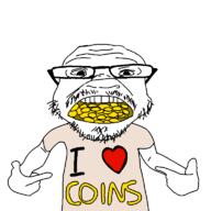 bald coin coins glasses i_love stubble t-shirt teeth variant:coinjak // 768x768 // 15.0KB