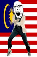 angry animated country dance flag gangnam_style glasses malaysia open_mouth soyjak stubble variant:cobson // 300x460 // 500.8KB