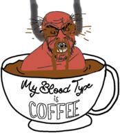 angry blood brown brown_skin coffee cracked_teeth cry_me_a_river crying cup fume glasses mug soyjak stubble text variant:feraljak wrinkles // 1653x1824 // 1.1MB