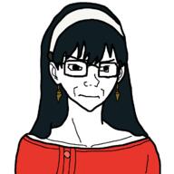 anime clothes concerned dress ear earring female femjak glasses hair nose soyjak spy_x_family variant:soyak yor_briar // 736x736 // 14.3KB