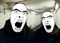 2_soyjaks autechre band duo electronic_music glasses jacket meta:tagme old open_mouth soyjak tunnel variant:cobson // 600x432 // 90.8KB