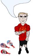 3soyjaks american_flag angry blood bloodshot_eyes buff closed_mouth clothes communism crying ear emblem flag full_body glasses gore hair hammer_and_sickle lipstick nazism nsfw open_mouth purple_hair severed_head socialism soyjak speech_bubble speech_bubble_empty stubble subvariant:chudjak_front subvariant:unbotheredchud swastika tongue tranny variant:bernd variant:chudjak vein white_skin yellow_teeth // 981x1608 // 250.9KB