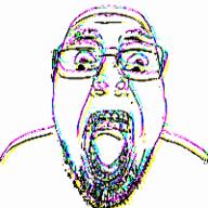 3dgifmaker animated content_aware gif glasses glitch open_mouth soyjak stubble variant:gapejak_front // 200x200 // 898.5KB