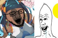 black_skin clothes crazed drool ear female glasses hair nas_to_be_deleted open_mouth pokemon soyjak stubble variant:classic_soyjak // 742x488 // 95.6KB