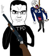2soyjaks angry arm blood closed_mouth firearm glasses gore gun hair hand hanging heart holding_gun holding_object holding_shotgun i_love open_mouth police redraw roblox rope shotgun sickle soyjak subvariant:chudjak_front suicide tongue total_nigger_death tranny variant:bernd variant:chudjak video_game weapon yellow_teeth zeppelin_wars // 1170x1337 // 501.0KB