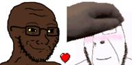 animated bbc black_skin blush closed_eyes closed_mouth glasses heart love petpet queen_of_spades smile soyjak stubble variant:classic_soyjak variant:cobson // 1134x560 // 218.2KB
