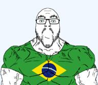 blue_eyes brazil buff closed_mouth clothes country countrywar flag flag:brazil glasses muscles mustache smile strong stubble subvariant:muscular_chud variant:chudjak variant:flartson vein // 1059x929 // 52.9KB