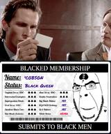 american_psycho bbc blacked glasses grin membership_card patric_bateman queen_of_spades smile soyjak stubble tattoo text variant:cobson // 1229x1479 // 1.2MB