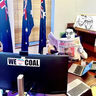 2023 australia charles_iii coal computer desk flag flag:australia flag:transgender_pride_flag glasses haircut i_love laptop newspaper picture star_(symbol) the_australian variant:chudjak variant:cobson variant:feraljak // 2048x2048 // 630.6KB