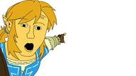 arm ear hand link_(the_legend_of_zelda) nintendo open_mouth pointing soyjak the_legend_of_zelda the_legend_of_zelda:_breath_of_the_wild tunic variant:two_pointing_soyjaks video_game white_skin yellow_hair // 1920x1080 // 130.3KB
