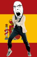 angry animated castle column country crown dance flag flag:spain full_body gangnam_style glasses irl latin_text lion open_mouth soyjak spain stubble variant:cobson // 300x460 // 498.7KB