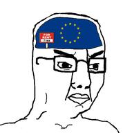 angry closed_mouth country european_union flag glasses rent_free sign star text thick_eyebrows variant:chudjak // 647x697 // 49.8KB