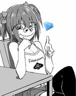 air anime arm bbc clothes femjak full_body gem glasses hair hand loli pointing queen_of_spades sky_freedom sleeveless_shirt smile soyjak variant:gapejak // 953x1200 // 503.9KB