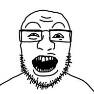 eye_bags forehead_lines glasses lips looking_up open_mouth raised_eyebrow soyjak squinting stubble template traced variant:deydeyjak youtuber // 1280x1280 // 67.0KB