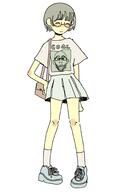 anime clothes coal female full_body glasses hair open_mouth soyjak stubble text tshirt variant:nojak white_skin // 1358x2048 // 8.0MB