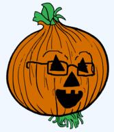 food glasses halloween jack_o_lantern onion open_mouth pumpkin soyjak variant:classic_soyjak vegetable // 827x953 // 24.1KB