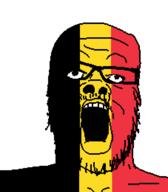 belgian belgium country flag flag:belgium glasses mustache open_mouth soyjak stubble variant:a24_slowburn_soyjak // 454x520 // 7.0KB