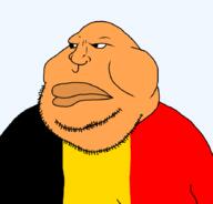 belgium brown_skin closed_mouth countrywar fat flag flag:belgium obese soyjak stubble variant:meximutt // 888x849 // 17.6KB