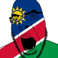 angry country flag glasses namibia open_mouth soyjak stubble variant:cobson // 721x720 // 40.1KB