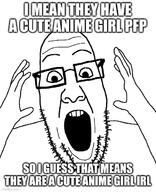 anime arm glasses hand imgflip.com impact_font open_mouth profile_picture soyjak stubble text variant:ppp // 500x616 // 80.6KB