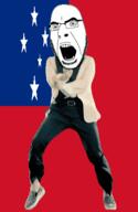 angry animated country dance flag full_body gangnam_style glasses irl open_mouth samoa soyjak star stubble variant:cobson // 300x460 // 499.3KB