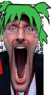4chan anime clothes doug_walker ear glasses green_hair hair hat irl necktie nostalgia_critic oldfag open_mouth stretched_mouth stubble variant:nostaljak yotsoyba // 399x741 // 84.3KB