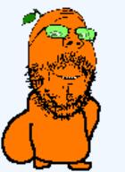 animated arm ass bald beard closed_mouth dance froot full_body glasses green_glasses gyatt naked orange_skin smile stem twerk variant:gapejak // 98x134 // 57.7KB
