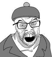 angry beanie clothes glasses hat open_mouth soyjak stubble variant:feraljak // 1376x1500 // 66.2KB
