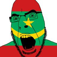 angry country flag glasses mauritania open_mouth soyjak stubble variant:cobson // 721x720 // 26.7KB
