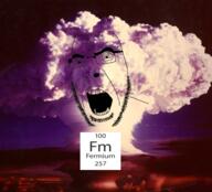 angry chemistry element explosion fermium glasses irl mushroom_cloud open_mouth soyjak stubble variant:cobson // 460x418 // 405.7KB