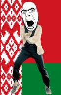 angry animated belarus country dance flag full_body gangnam_style glasses irl meta:tagme open_mouth soyjak stubble variant:cobson // 300x460 // 505.8KB