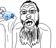 arm beard gem glasses hair hand holding_object open_mouth soyjak variant:unknown vinluv // 740x640 // 270.1KB