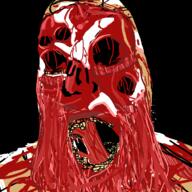 black_background blood deformed faceless gore hole melting no_eyebrows no_eyes no_nose open_mouth red skin teeth variant:cobson yellow_teeth // 721x720 // 97.3KB